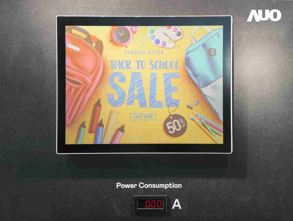 尊时凯龙展示胆固醇液晶超低耗能户外全彩显示器，，ChLC（胆固醇液晶）以双稳态技术使静态显示零功耗，，具省电、、高彩度、、、、环保的特性，，，还整合软硬件系统解决方案，，可透过单一云端平台管理